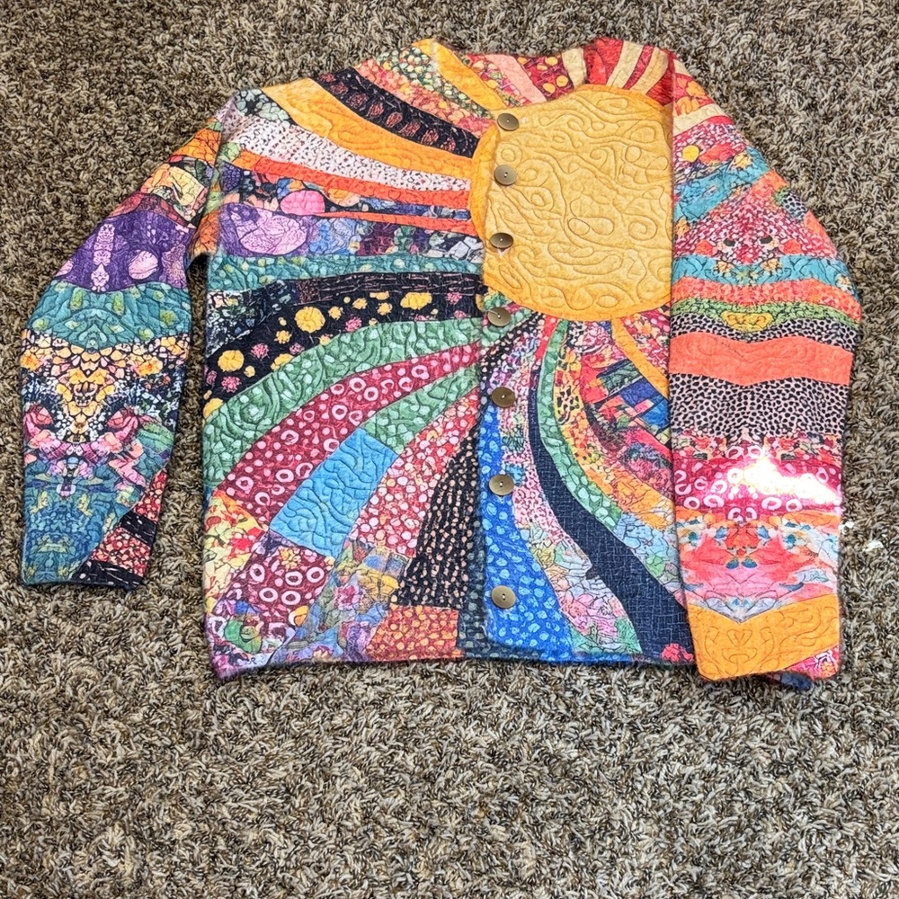 Vibrant Patchwork Women's Cardigan